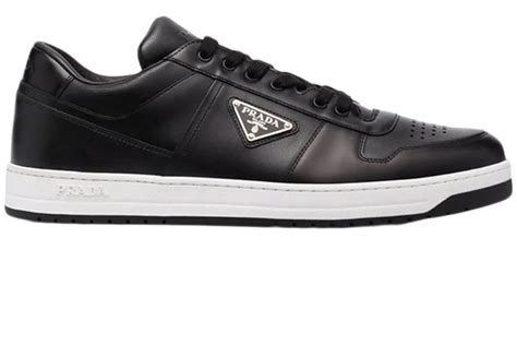 prada leather low-top sneakers with two-tone heel|prada downtown low top sneakers.